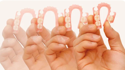 Prótesis dental removible para reemplazar piezas ausentes